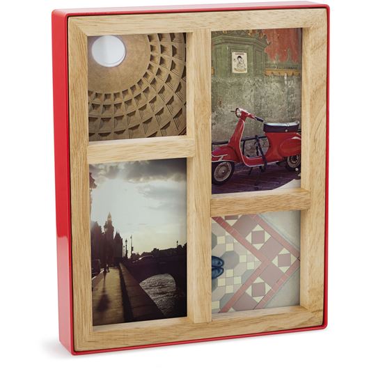 Picture of MULTI BLOCK photo frame 4 natural/red