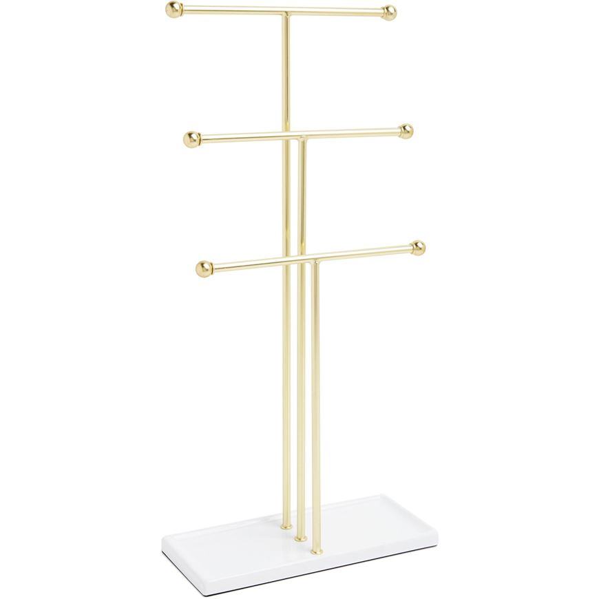 Picture of TRIGEM jewellery stand brass/white
