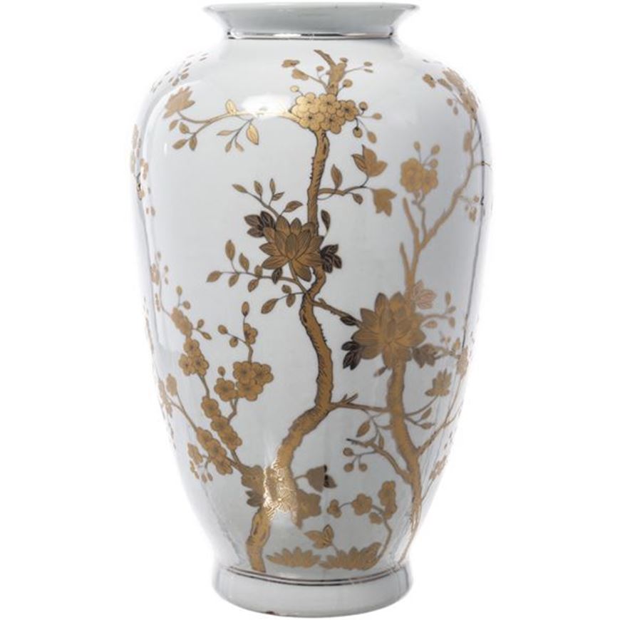 Picture of WILDA vase h35cm white/gold