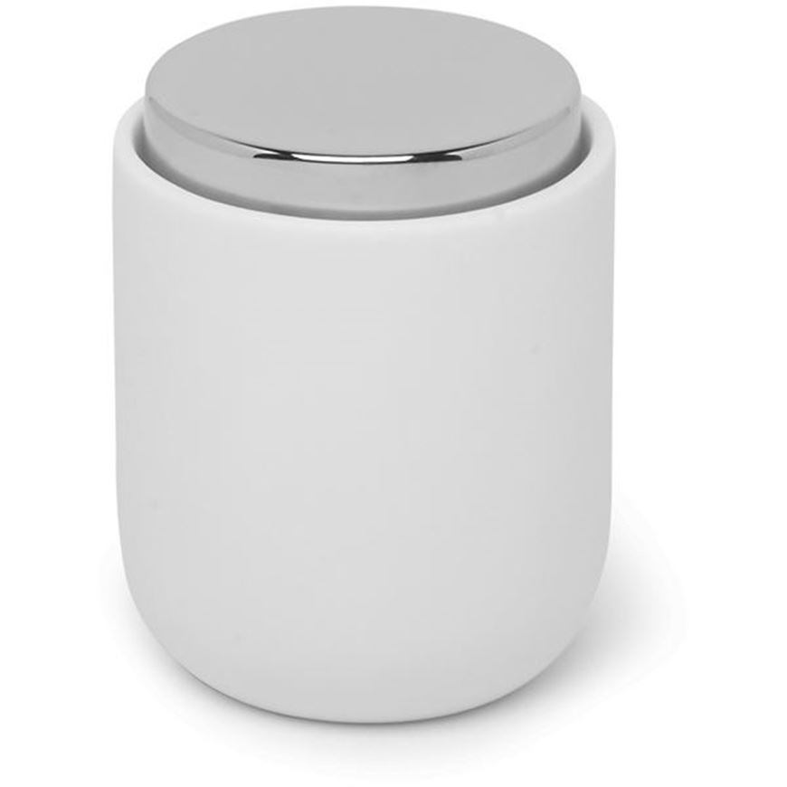 Picture of JUNIP canister with lid white/stainless steel