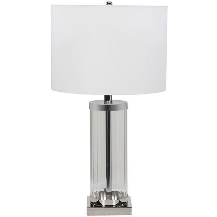 Lapis Table Lamp H66cm White Stainless, Stainless Steel Table Lamps Uk