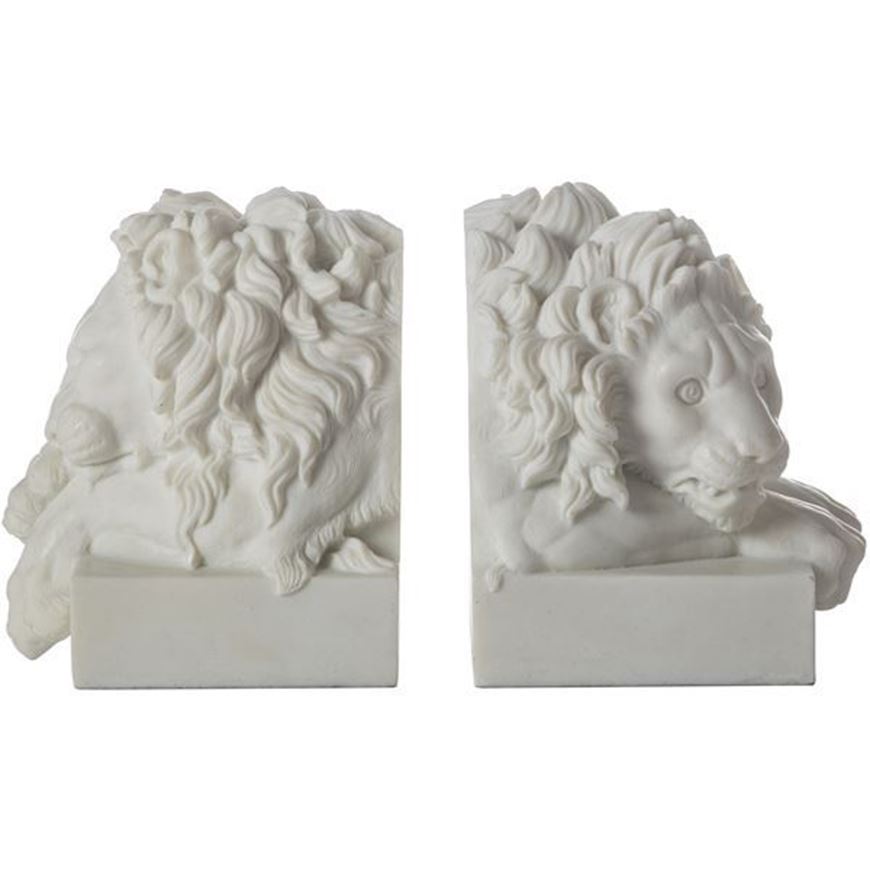 LEONID bookends h18cm set of 2 white