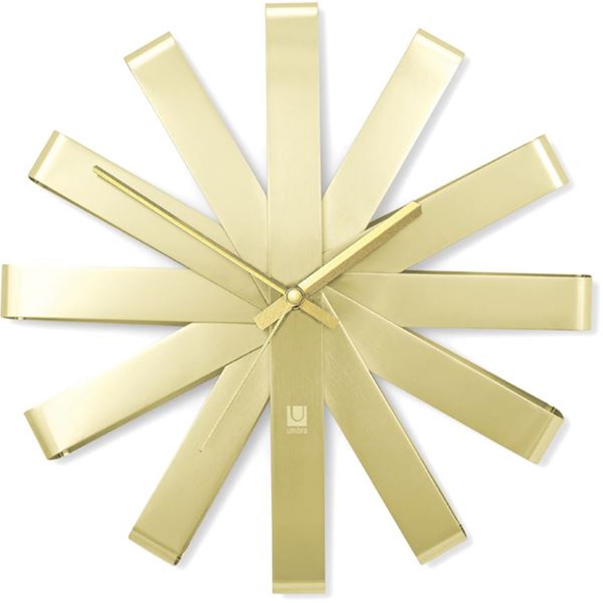 Picture of RIBBON clock d31cm brass