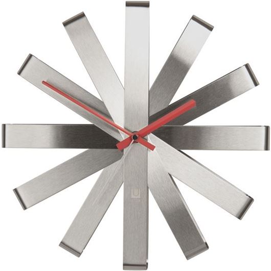 Picture of RIBBON clock d31cm silver