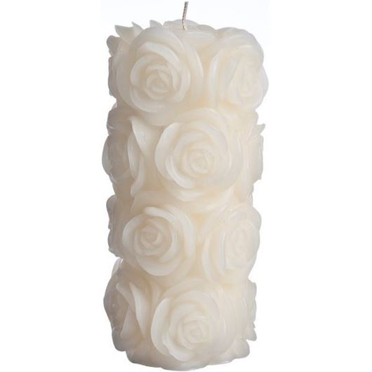 ROSES pillar candle 9x18 cream