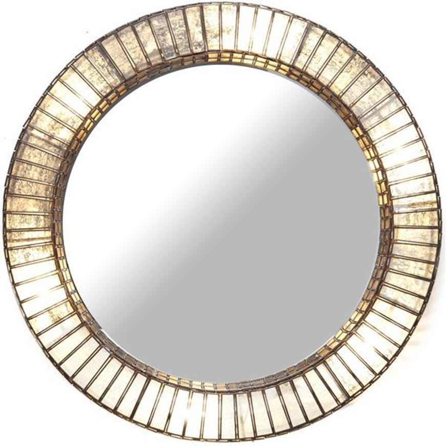 RING mirror with light d90cm clear/copper