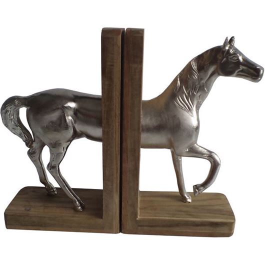 POLO bookends h31cm set of 2 natural/nickel