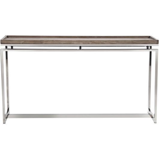 LEORA console 159x39 brown/stainless steel
