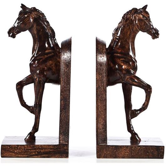 HORSE bookends h27cm set of 2 brown