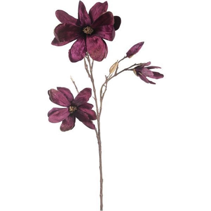 VELVET magnolia stem h86cm purple