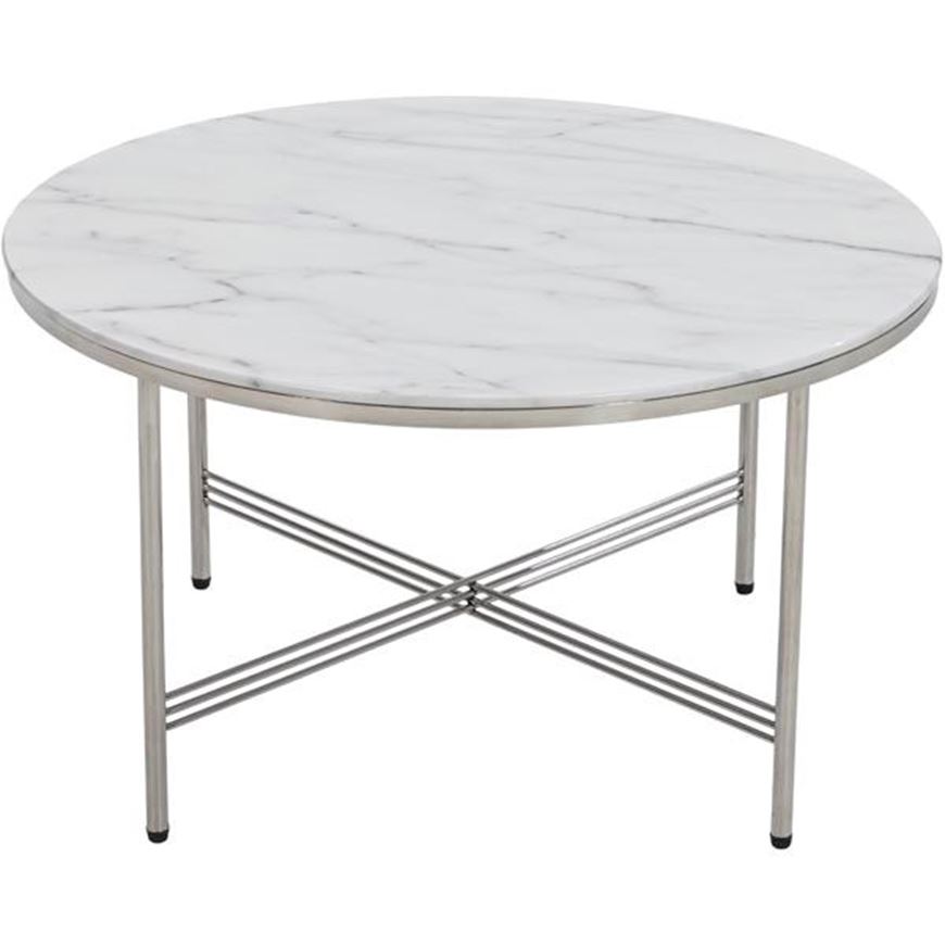 Picture of TRISH coffee table d70cm white/stainless steel