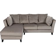 LOOS sofa 2.5 + chaise lounge Left microfibre taupe