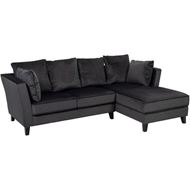 LOOS sofa 2.5 + chaise lounge Right microfibre dark grey