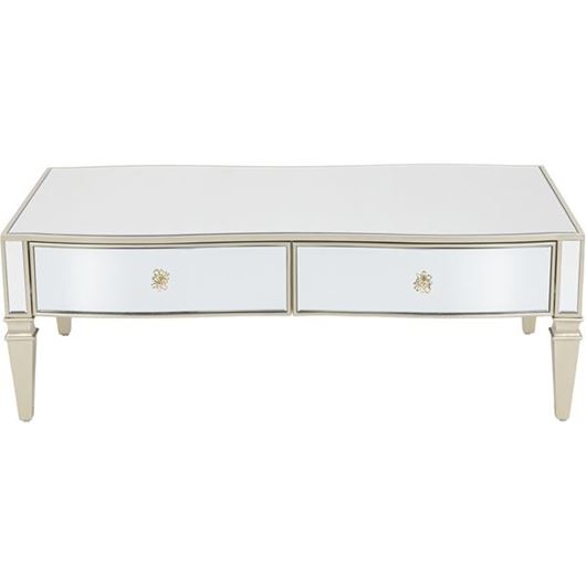 BEND coffee table 130x70 clear/gold