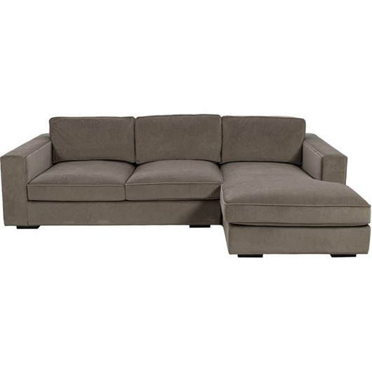 SENT sofa 2.5+chaise lounge Right microfibre taupe