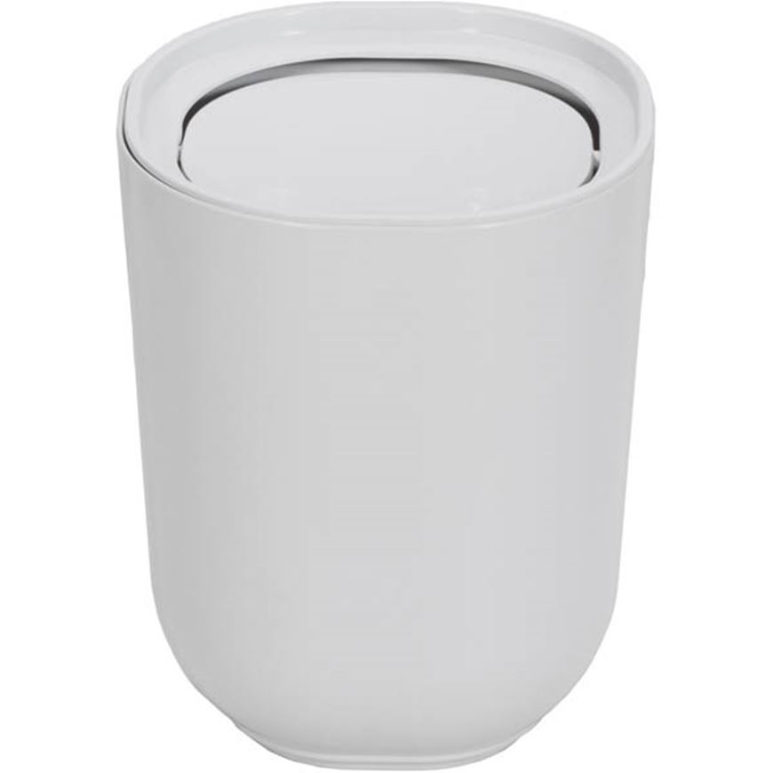 Picture of STEP waste can with lid white