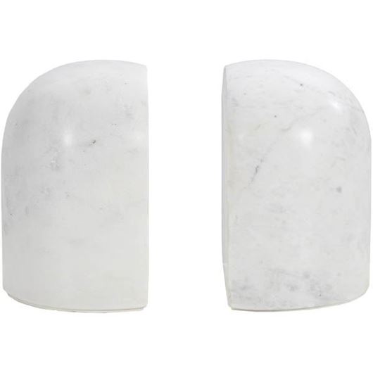 MARBLE bookends h12cm set of 2 white