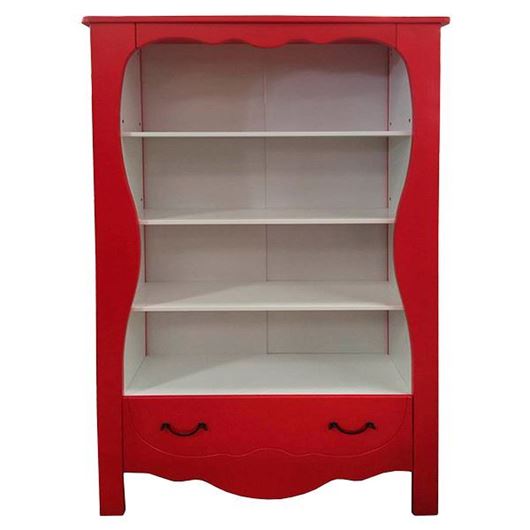SLIMY bookcase 200x97 red/white