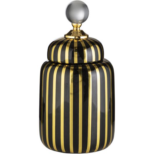 Picture of GALVAN jar with lid h24cm black/gold