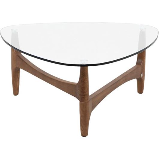 RASON coffee table 90x90 clear/brown