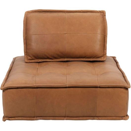 SMART armless chair leather brown