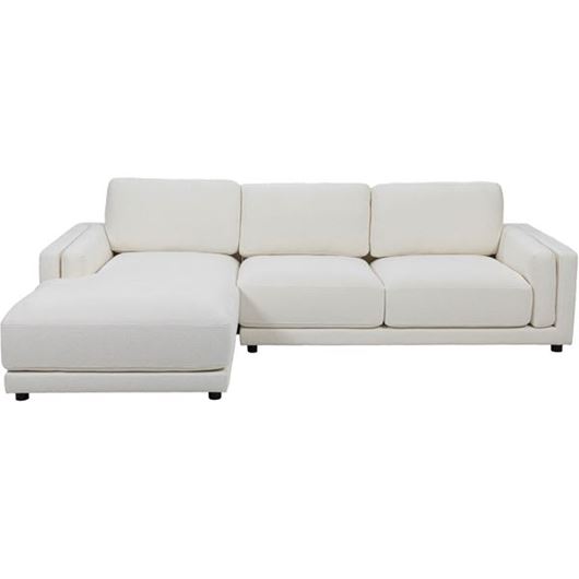 MILAN 2 seater sofa + chaise lounge Left white