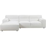 GROOVY 2 seater sofa w/left chaise leather white
