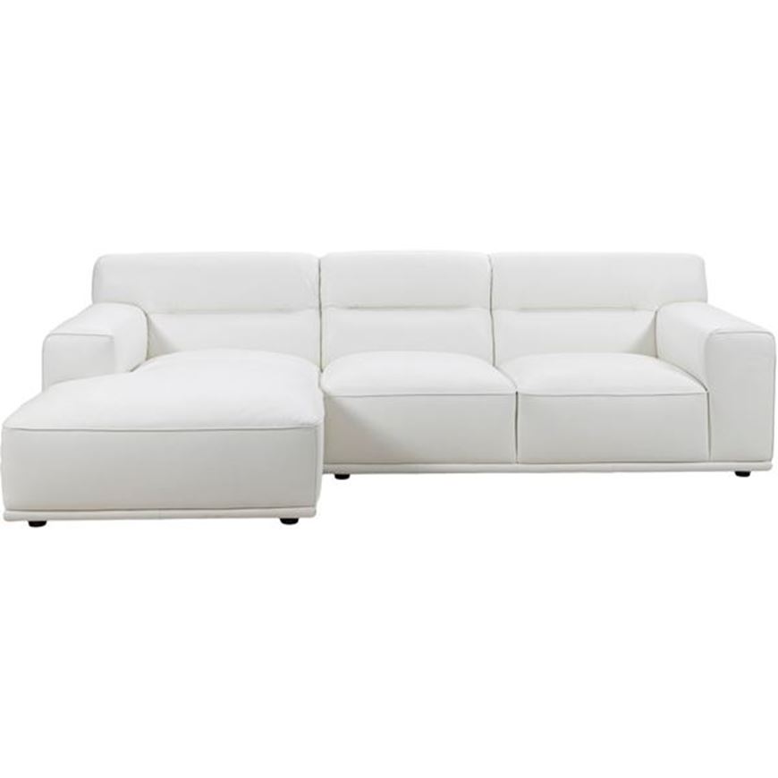 GROOVY 2 seater sofa w/left chaise leather white