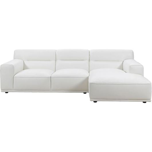 GROOVY 2 seater sofa w/right chaise leather white