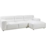 GROOVY 2 seater sofa w/right chaise leather white